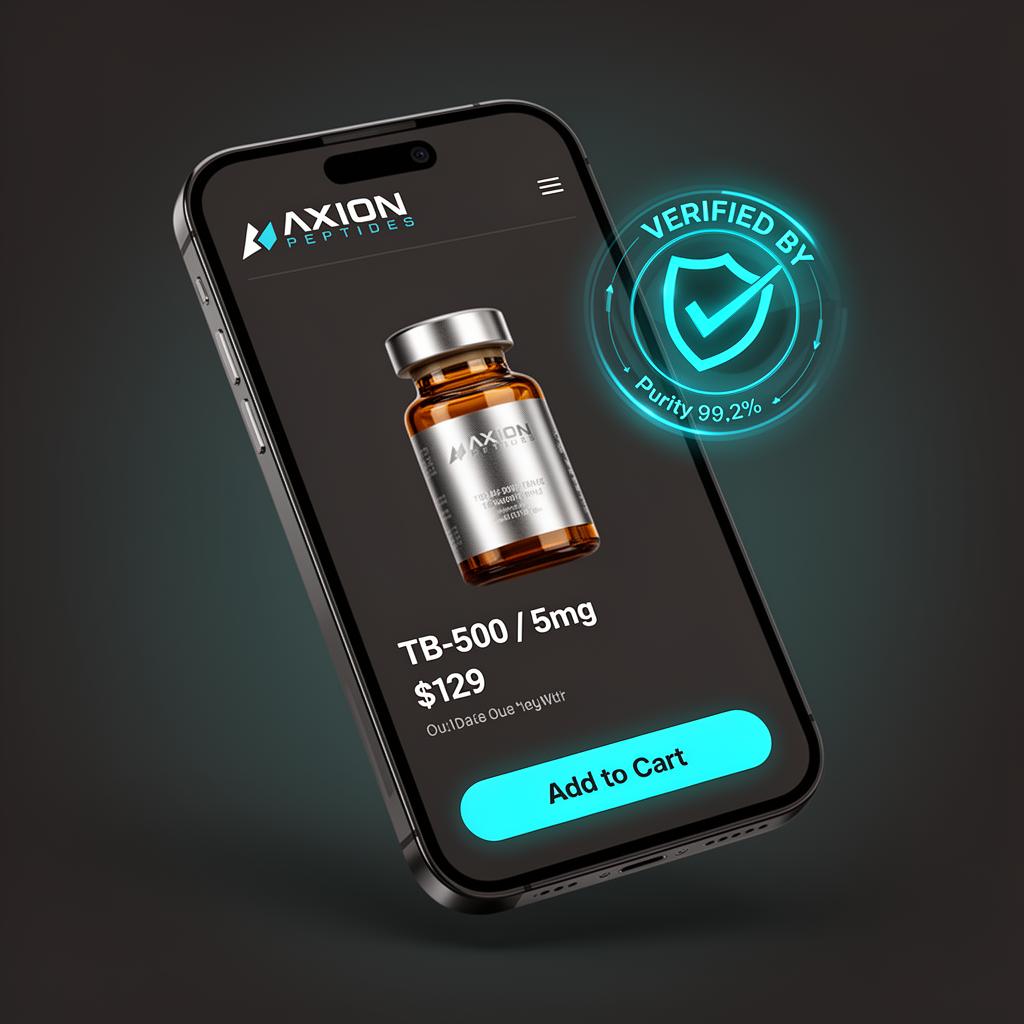 Axion Peptides product page with CertikLabs verified badge